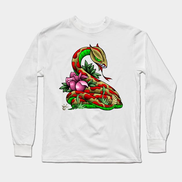 snake in the grass Long Sleeve T-Shirt by jobyc